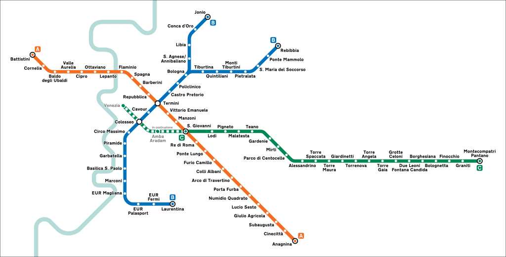 Roma_-_mappa_metropolitana_2021_ Viajar sozinha para Roma: Como Viver a Cidade Eterna com Liberdade, Segurança e Encanto